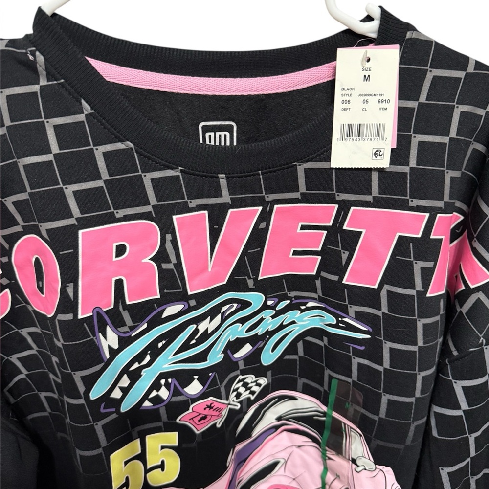 NWT Women's GM Corvette Racing Black Crewneck Lightweight Sweatshirt - Picture 8 of 9